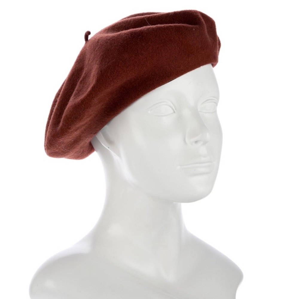 NWT Clyde Wool Beret Hat | Rust Brown | Parisian Style Accessory